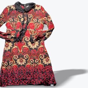 Janis Mod Mini Dress Madrid Spain Handmade Peter Pan Collar Boho NWT